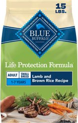 Blue Buffalo Life Protection Formula Small Breed Adult Lamb & Brown Rice Recipe Dry Dog Food, 15-lb bag