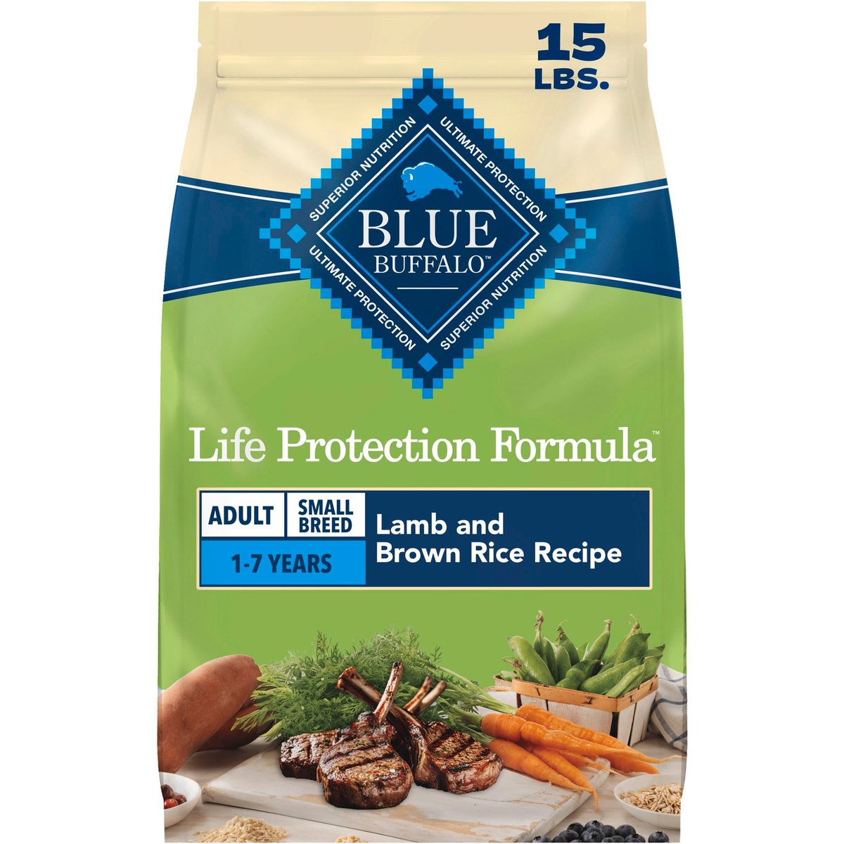 Blue Buffalo Life Protection Small Breed Lamb & Rice Dog Food, 15-lb