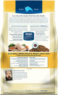 Show full view: Blue Buffalo Life Protection Formula Small Breed Healthy Weight Adult Chicken & Brown Rice Recipe Dry Dog Food, 15-lb bag slide 3 of 12