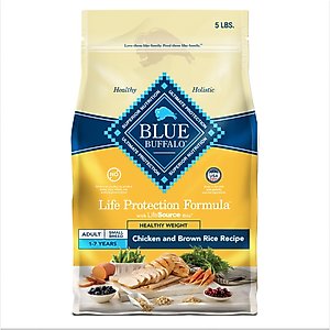 Blue Buffalo Life Protection Formula Small Breed Healthy Weight Adult Chicken & Brown Rice Recipe Dry Dog Food, 5-lb bag