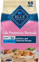 Blue Buffalo Life Protection Formula Small Breed Puppy Chicken & Oatmeal Recipe Dry Dog Food, 15-lb bag