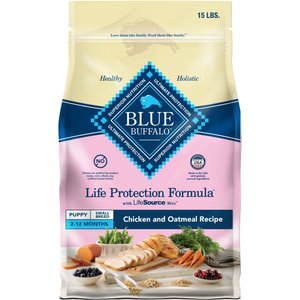 Blue Buffalo Life Protection Formula Small Breed Puppy Chicken & Oatmeal Recipe Dry Dog Food, 15-lb bag