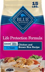 Blue Buffalo Life Protection Formula Small Breed Senior Chicken & Brown Rice Recipe Dry Dog Food, 15-lb bag