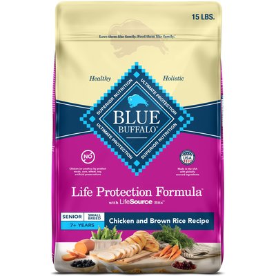 Blue Buffalo Blue Buffalo Chicken & Brown Rice Small Breed Senior Dog Food, 15 lb