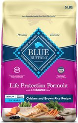 Blue Buffalo Life Protection Formula Small Breed Senior Chicken & Brown Rice Recipe Dry Dog Food, 5-lb bag