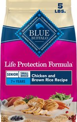 Blue Buffalo Life Protection Formula Small Breed Senior Chicken & Brown Rice Recipe Dry Dog Food, 5-lb bag