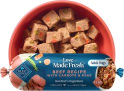 Blue Buffalo Love Made Fresh Refrigerated All Natural Beef with Carrots & Peas Dog Food, 5-lb roll, case of 4
