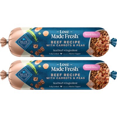 Blue Buffalo Blue Buffalo Love Made Fresh Refrigerated All Natural Beef with Carrots & Peas Dog Food, 1-lb roll, bundle of 12