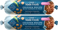 Blue Buffalo Love Made Fresh Refrigerated All Natural Chicken with Carrots & Peas Dog Food, 1-lb roll, bundle of 12