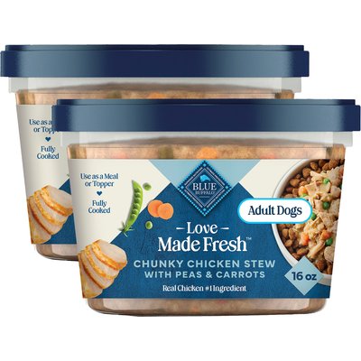 Blue Buffalo Blue Buffalo Love Made Fresh Refrigerated All Natural Chicken Stew with Carrots & Peas Dog Food, 1-lb tub, bundle of 12