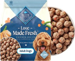 Blue Buffalo Love Made Fresh All Natural Chicken Meatball with Carrots & Peas Dog Food, 4-lb pouch, case of 3