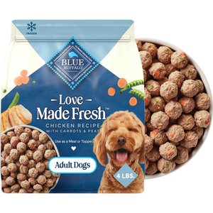 Blue Buffalo Love Made Fresh All Natural Chicken Meatball with Carrots & Peas Dog Food, 4-lb pouch, case of 3