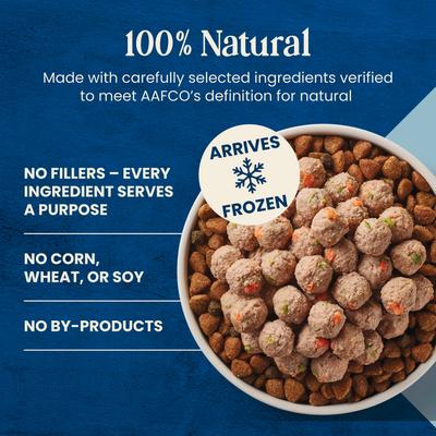 Show full view: Blue Buffalo Love Made Fresh All Natural Chicken Meatball with Carrots & Peas Dog Food, 4-lb pouch, case of 3 slide 5 of 11