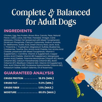 Show full view: Blue Buffalo Love Made Fresh Frozen All Natural Chicken Meatball with Carrots & Peas Dog Food, 1-lb pouch, case of 4 slide 7 of 11