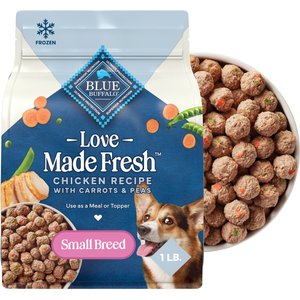 Blue Buffalo Love Made Fresh Frozen All Natural Chicken Meatball with Carrots & Peas Dog Food, 1-lb pouch, case of 4