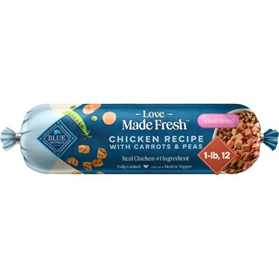 Blue Buffalo Blue Buffalo Love Made Fresh Refrigerated All Natural Chicken with Carrots & Peas Dog Food, 1-lb roll, bundle of 12