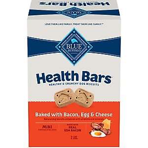 Blue Buffalo Health Bars Bacon, Egg & Cheese Mini Dog Treats, 2-lb box
