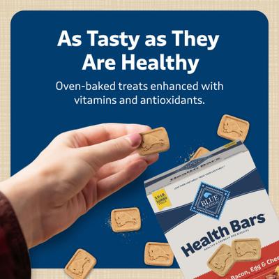 Show full view: Blue Buffalo Health Bars Bacon, Egg & Cheese Mini Dog Treats, 2-lb box slide 7 of 11