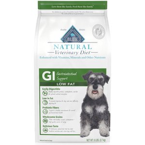 Blue Buffalo Natural Veterinary Diet GI Gastrointestinal Support Low Fat Dry Dog Food, 6-lb bag