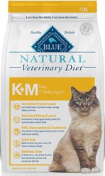 Blue Buffalo Natural Veterinary Diet K+M Kidney + Mobility Support Grain-Free Dry Cat Food, 7-lb bag slide 1 of 9