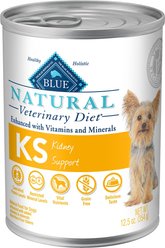 Blue Buffalo Natural Veterinary Diet KS Kidney Support Grain-Free Wet Dog Food, 12.5-oz, case of 12