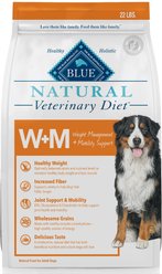 Blue Buffalo Natural Veterinary Diet W+M Weight Management + Mobility Support Dry Dog Food, 22-lb bag