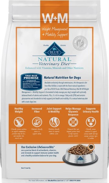 Blue Buffalo Natural Veterinary Diet W+M Weight Management + Mobility Support Grain-Free Dry Dog Food
