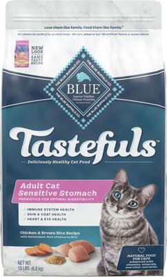 Show full view: Blue Buffalo Sensitive Stomach Chicken Recipe Adult Dry Food + Bursts with Savory Seafood Cat Treats slide 6 of 10
