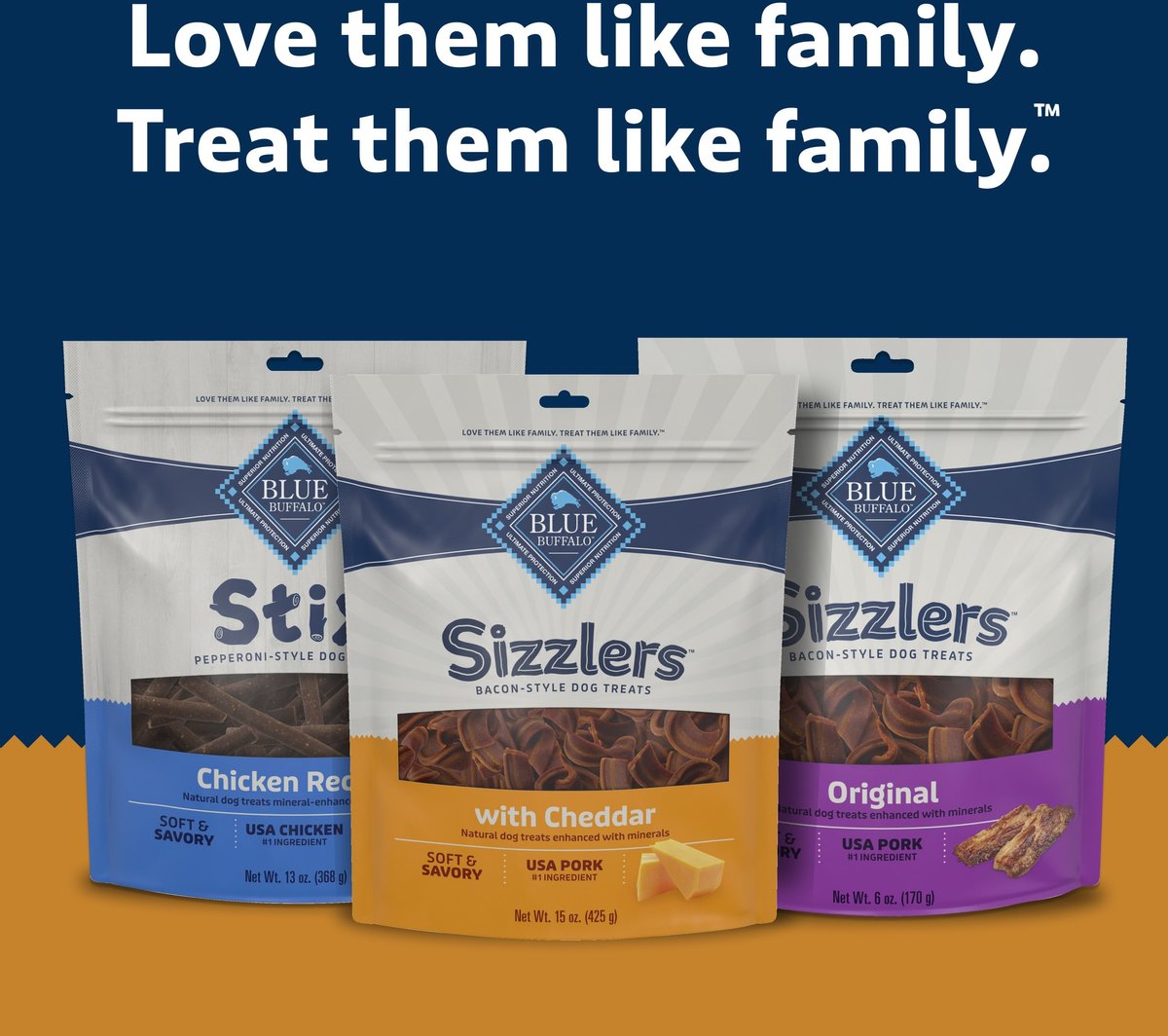 Blue Buffalo Sizzlers with Cheddar Bacon-Style Dog Treats