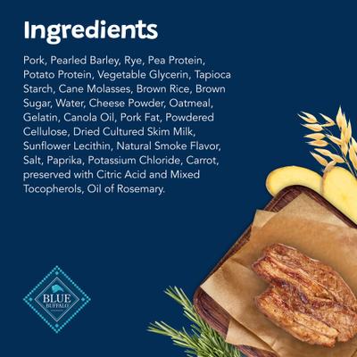 Show full view: Blue Buffalo Sizzlers with Real Pork Bacon-Style Dog Treats, 6-oz bag slide 10 of 12