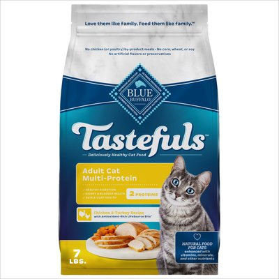 Blue Buffalo Blue Buffalo Tastefuls Adult Multi-Protein Chicken & Turkey Recipe with Antioxidant-Rich LifeSource Bits Dry Cat Food, 7-lb bag