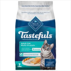 Blue Buffalo Tastefuls Adult Multi-Protein Salmon & Ocean Fish Recipe with Antioxidant-Rich LifeSource Bits Dry Cat Food, 7-lb bag