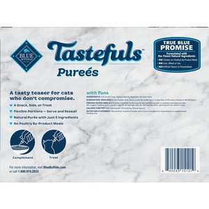 Blue Buffalo Tastefuls Adult Natural Purees Tuna Wet Cat Food, 3-oz pouch, case of 12
