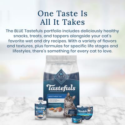 Show full view: Blue Buffalo Tastefuls Adult Natural Purees Tuna Wet Cat Food, 3-oz pouch, case of 12 slide 7 of 11