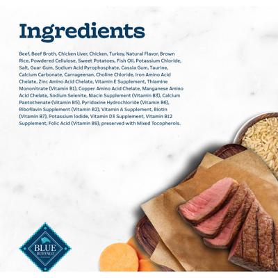 Show full view: Blue Buffalo Tastefuls Beef Entrée Pate Wet Cat Food, 5.5-oz can, case of 24 slide 6 of 11