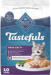 Blue Buffalo Tastefuls Chicken & Brown Rice Recipe Adult 7+ Dry Cat Food, 10-lb bag