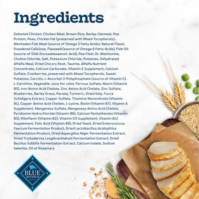 Show full view: Blue Buffalo Tastefuls Chicken & Brown Rice Recipe Adult 7+ Dry Cat Food, 10-lb bag slide 6 of 11