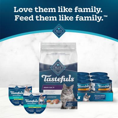 Show full view: Blue Buffalo Tastefuls Chicken & Brown Rice Recipe Adult 7+ Dry Cat Food, 3-lb bag slide 10 of 11