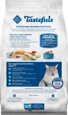 Show full view: Blue Buffalo Tastefuls Chicken & Brown Rice Recipe Adult 7+ Dry Cat Food, 5-lb bag slide 3 of 11