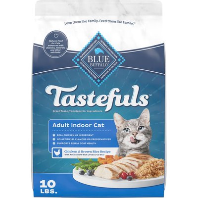 Blue Buffalo Blue Buffalo Tastefuls Chicken & Brown Rice Recipe Adult Indoor Dry Cat Food, 10-lb bag