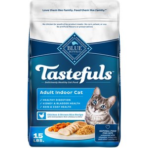 Blue Buffalo Tastefuls Chicken & Brown Rice Recipe Adult Indoor Dry Cat Food, 15-lb bag