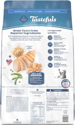 Blue Buffalo Tastefuls Chicken & Brown Rice Recipe Adult Indoor Dry Food, 15-lb bag + Tastefuls Tuna, Chicken, Fish & Shrimp Variety Pack Flaked Wet Food, 5.5-oz can, case of 24 + Tastefuls Natural Tender Morsels Chicken Entree Wet Cat Food, 5.5-oz can, case of 12 slide 2 of 9