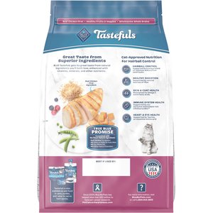 Blue Buffalo Tastefuls Chicken & Brown Rice Recipe Hairball Control Adult Dry Cat Food, 3-lb bag