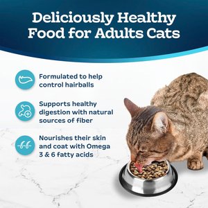 Blue Buffalo Tastefuls Chicken & Brown Rice Recipe Hairball Control Adult Dry Cat Food, 3-lb bag