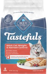 Blue Buffalo Tastefuls Chicken & Brown Rice Recipe Hairball Control Adult Dry Cat Food, 5-lb bag