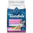 Blue Buffalo Tastefuls Chicken & Brown Rice Recipe Sensitive Stomach Adult Dry Cat Food, 10-lb bag