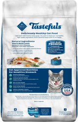 Blue Buffalo Tastefuls Chicken & Brown Rice Recipe Sensitive Stomach Adult Dry Cat Food, 15-lb bag slide 2 of 9