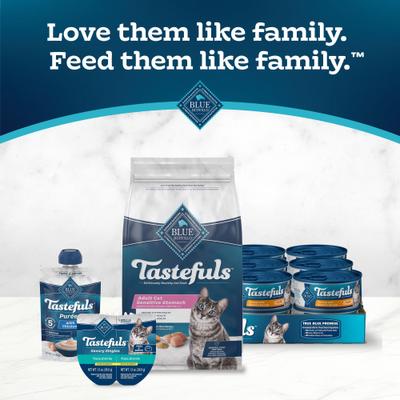 Show full view: Blue Buffalo Tastefuls Chicken & Brown Rice Recipe Sensitive Stomach Adult Dry Cat Food, 5-lb bag slide 10 of 11