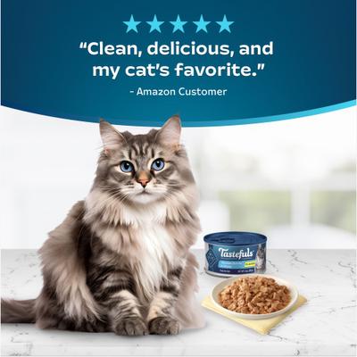 Show full view: Blue Buffalo Tastefuls Chicken Entrée in Gravy Flaked Wet Cat Food, 3-oz can, case of 4 slide 8 of 11