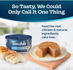 Blue Buffalo Tastefuls Chicken Entrée Mature Cats Pate Wet Cat Food, 3-oz can, case of 24 slide 2 of 9